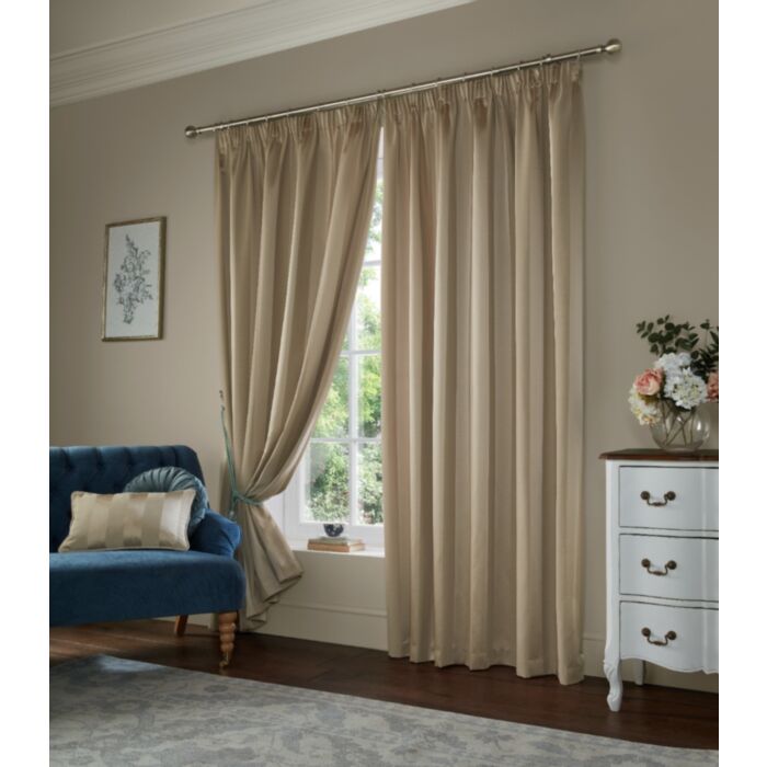 ashley wilde Laura Ashley Lille Stripe Truffle Natural Ready Made Curtains
