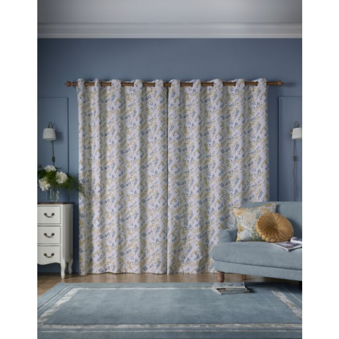 Ashley Wilde Laura Ashley Longstonsprig Ochre Yellow Ready Made Curtains