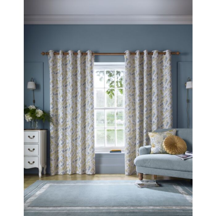 ashley wilde Laura Ashley Longstonsprig Ochre Yellow Ready Made Curtains