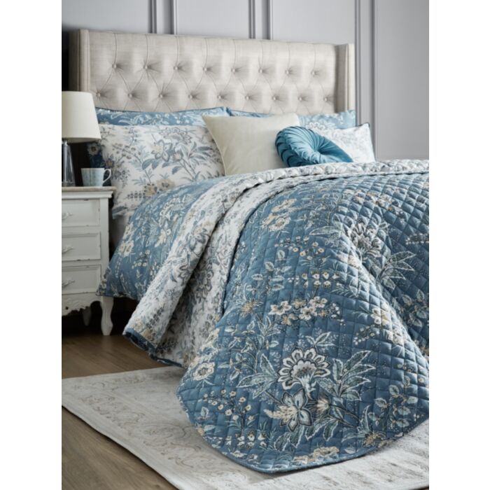 ashley wilde Laura Ashley Marlbrook Dusky Seaspray 235x235cm Quilted Bedspread