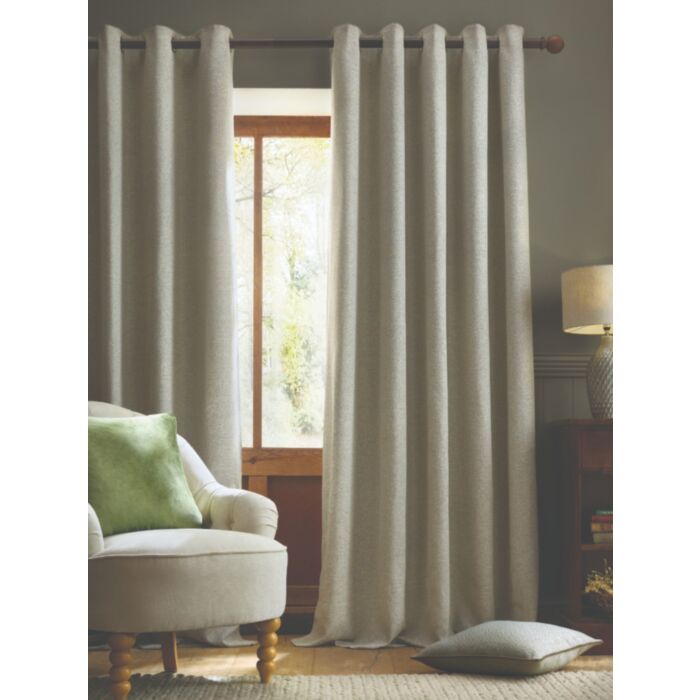 ashley wilde Laura Ashley Milbourne Herringbone Grey Sage Ready Made Curtains