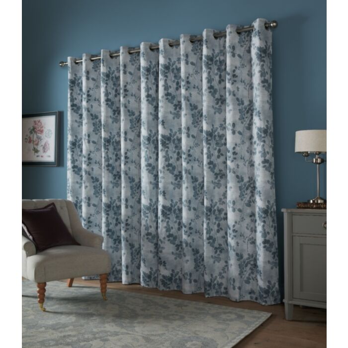 Ashley Wilde Laura Ashley Millhayes Smoke Blue Ready Made Curtains