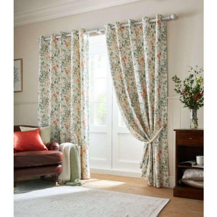 ashley wilde Laura Ashley Old Castle Leaves Fern Green Ready Made Curtains