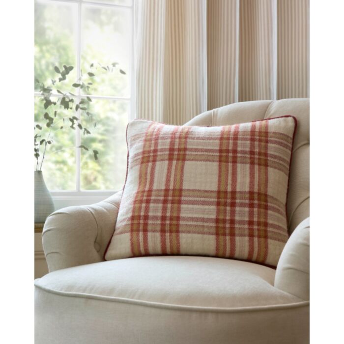Ashley Wilde Laura Ashley Padbury Check Russet 45x45cm Microfibre Cushion