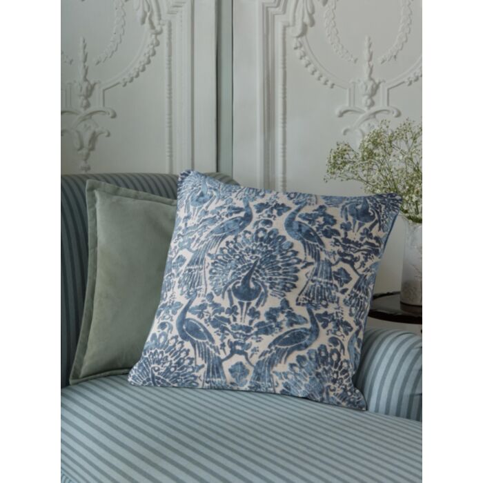Ashley Wilde Laura Ashley Peacock Damask Dusky Seaspray Mf 50x50cm Cushion