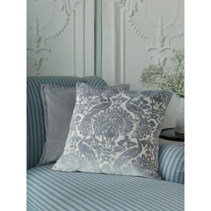 Ashley Wilde Laura Ashley Peacock Damask Steel Mf 50x50cm Cushion