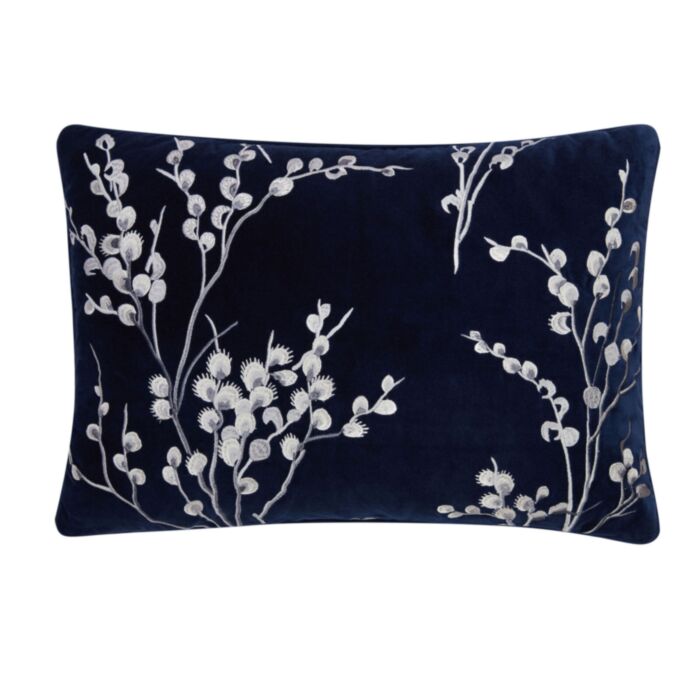 Ashley Wilde Laura Ashley Pussy Willow Emb Mnight 35x50cm Feather Cushion