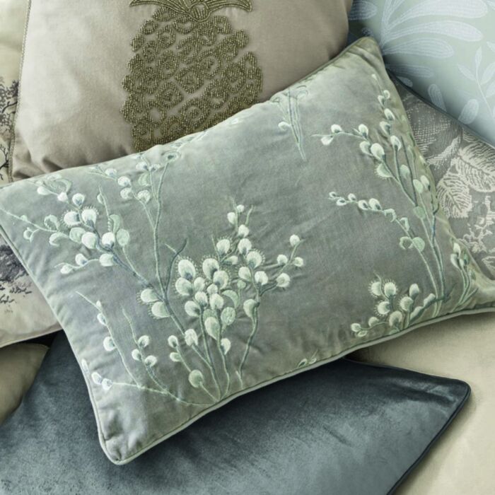 ashley wilde Laura Ashley Pussy Willow Emb Steel 35x50 Feather Cushion