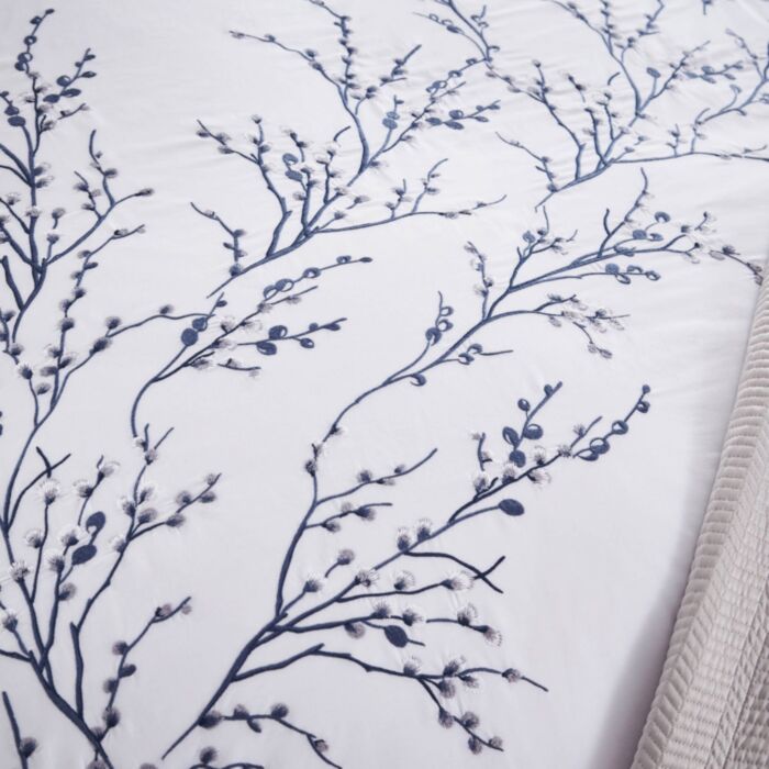 Ashley Wilde Laura Ashley Pussy Willow Embroidered Midnight Bedding