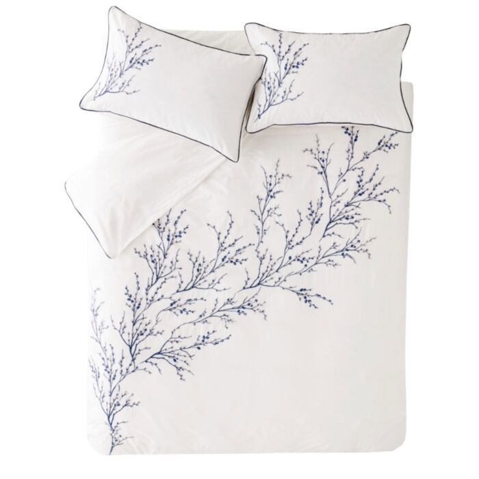Ashley Wilde Laura Ashley Pussy Willow Embroidered Midnight Bedding