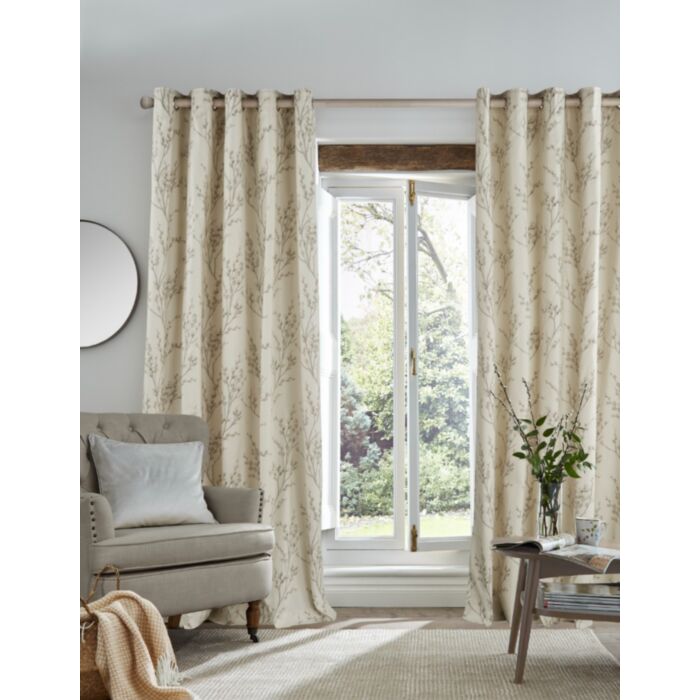 ashley wilde Laura Ashley Pussy Willow Offwhite/Dovegrey Eyelet Ready Made Curtains