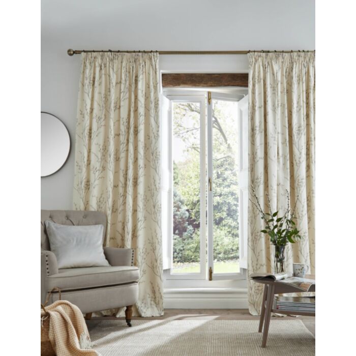 ashley wilde Laura Ashley Pussy Willow Offwhite/Dovegrey Header Tape Curtains