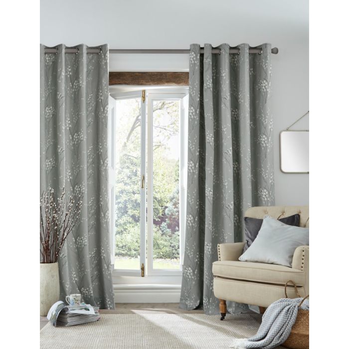 ashley wilde Laura Ashley Pussy Willow Steel Eyelet Ready Made Curtains