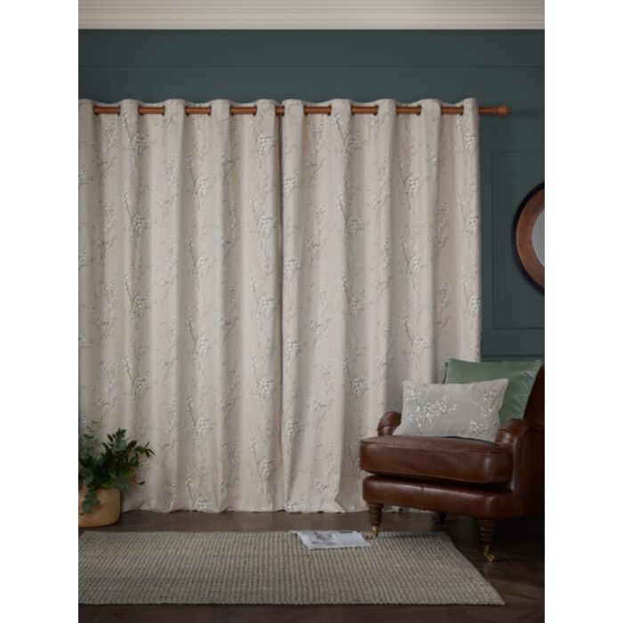 Ashley Wilde Laura Ashley Pussy Willow Truffle Natural Ready Made Curtains