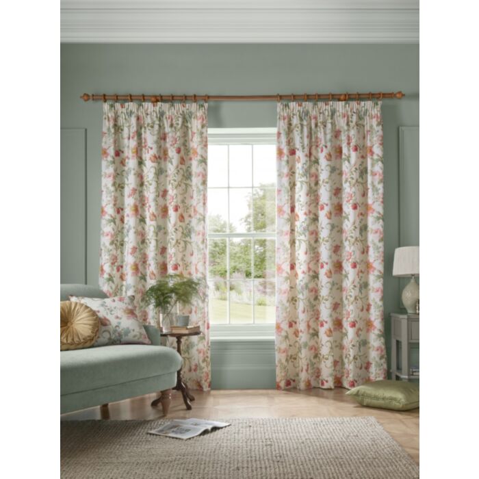 Ashley Wilde Laura Ashley Rosalind Pale Cranberry Ready Made Curtains