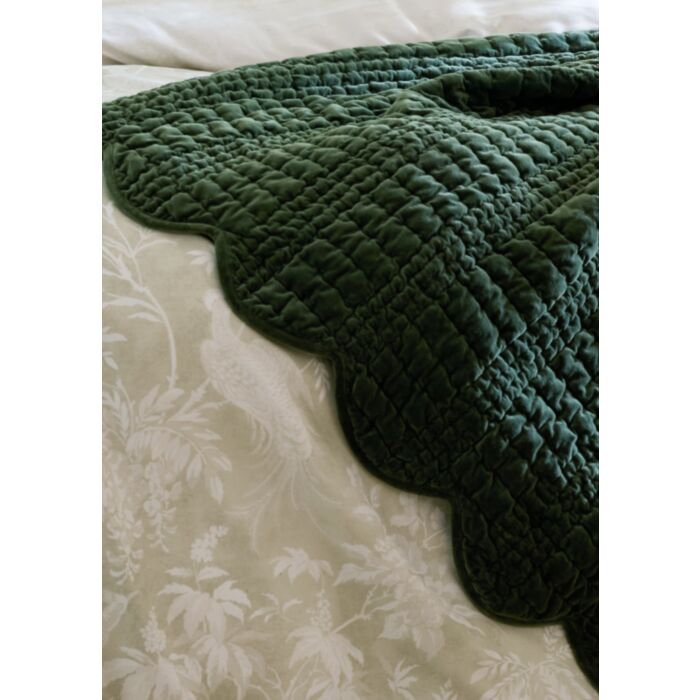 Ashley Wilde Laura Ashley Scalloped Pine Green 180x235cm Bedspread
