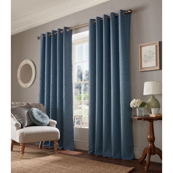 Ashley Wilde Laura Ashley Stephanie Dark Seaspray Ready Made Curtains