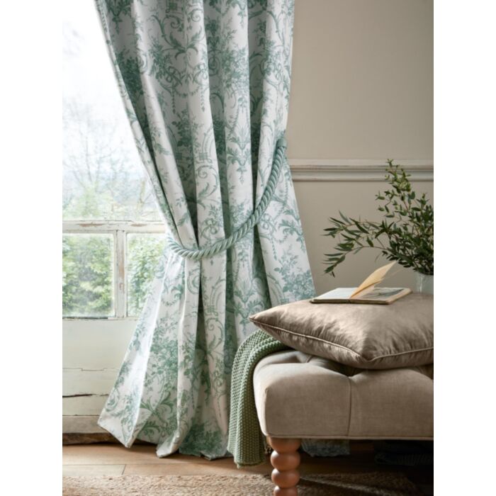 Ashley Wilde Laura Ashley Tuileries Dark Sage Ready Made Curtains