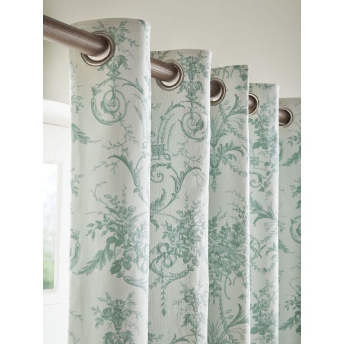 Ashley Wilde Laura Ashley Tuileries Dark Sage Ready Made Curtains