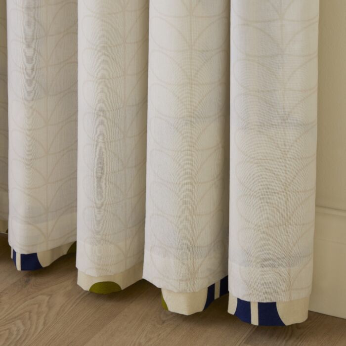 Ashley Wilde Orla Kiely Abacus Flower Navy Ready Made Curtains