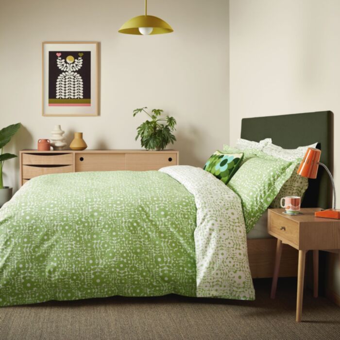 ashley wilde Orla Kiely Criss Cross Stem Basil Green Bedding