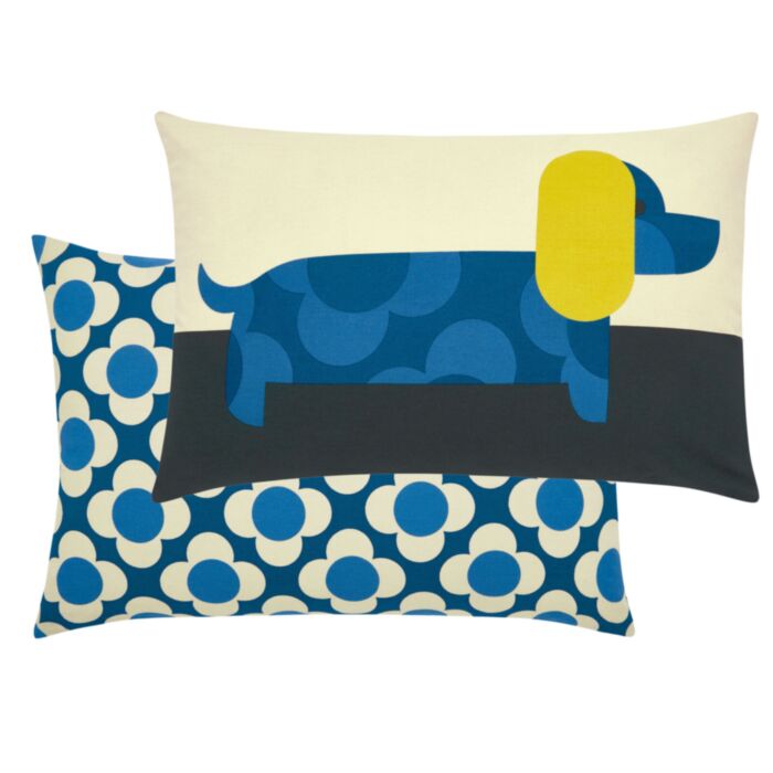 Ashley Wilde Orla Kiely Dachshund Blue 40x60 Feather Cushion