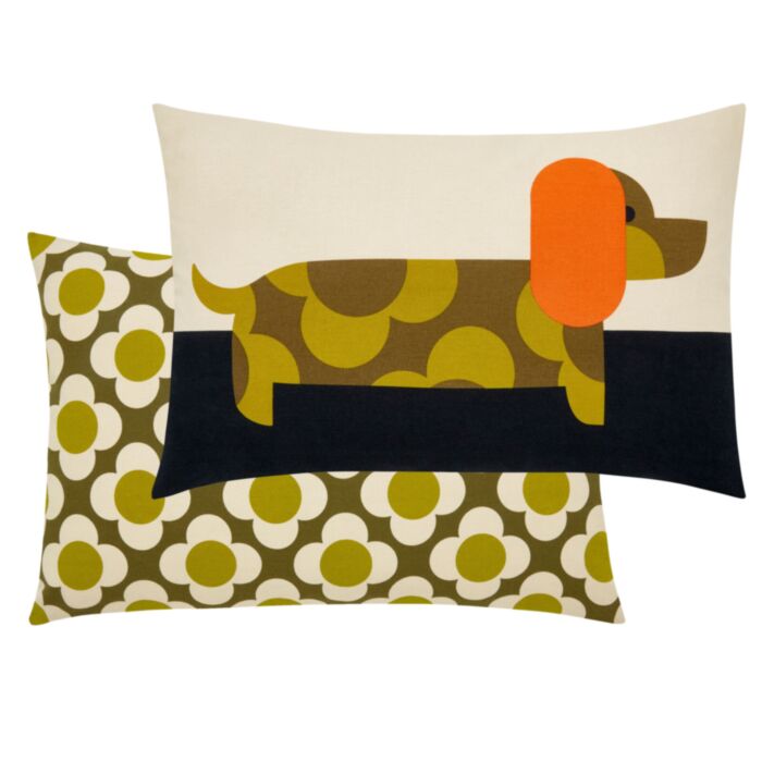 Ashley Wilde Orla Kiely Dachshund Yellow 40x60cm Feather Cushion