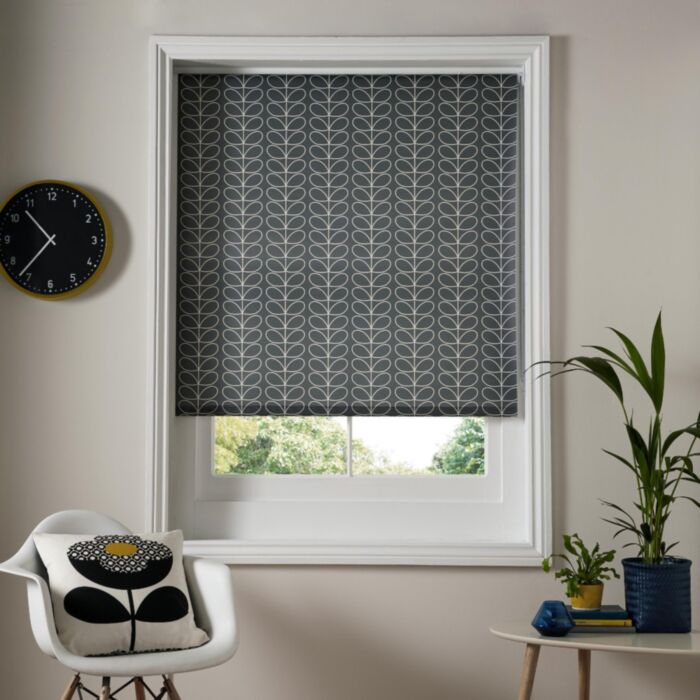 ashley wilde Orla Kiely Linear Stem Cool Grey Ready Made Roller Blind