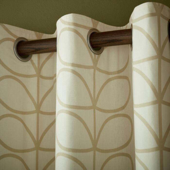 Ashley Wilde Orla Kiely Linear Stem Natural Ready Made Curtains
