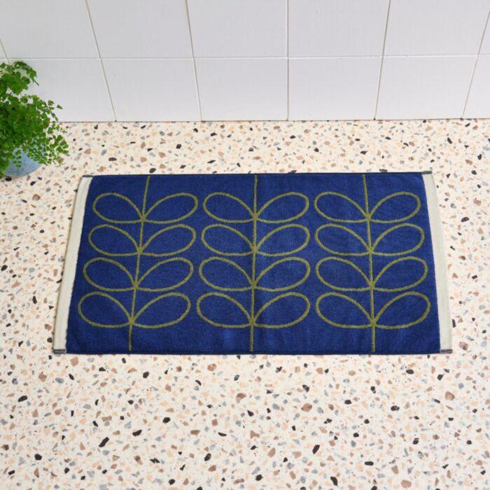 Ashley Wilde Orla Kiely Linear Stem Towels Navy/olive Towels
