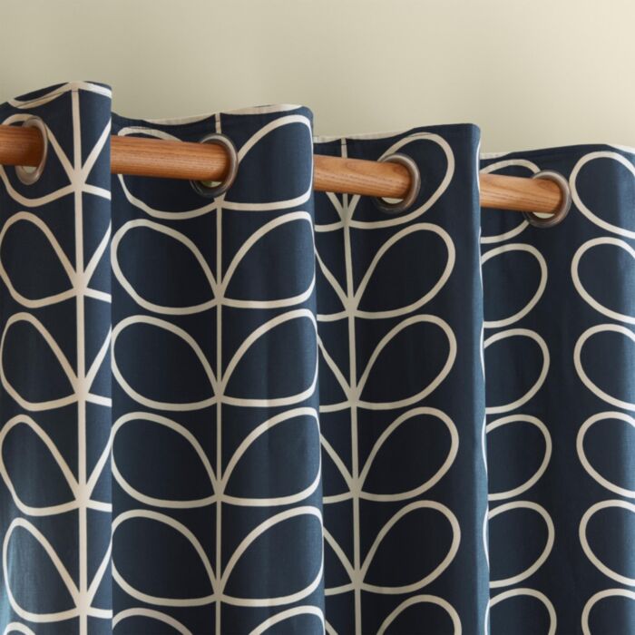 Ashley Wilde Orla Kiely Linear Stem Whale Ready Made Curtains