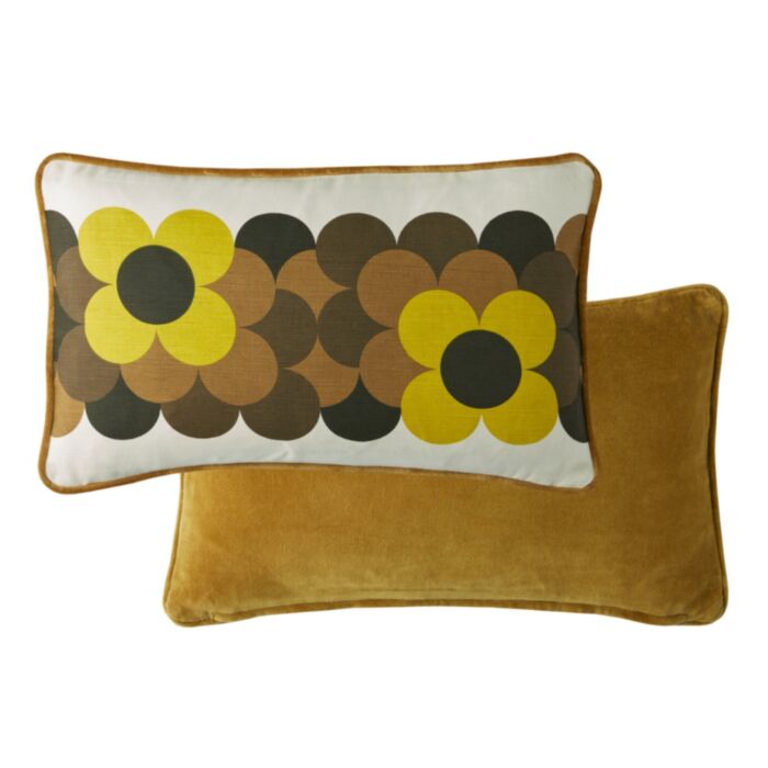 Ashley Wilde Orla Kiely Retro Flower Stripe Dune 30x50cm Microfibre Cushion