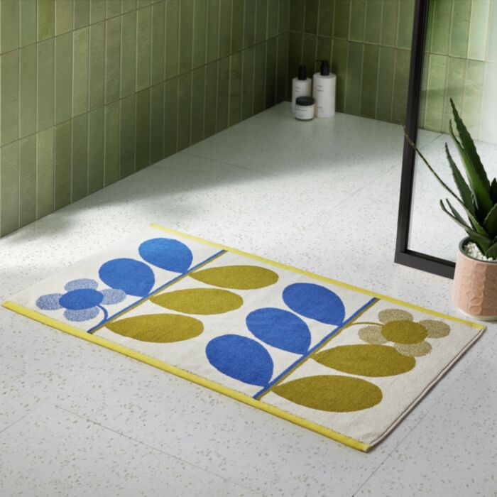 Ashley Wilde Orla Kiely Stem Bloom Duo Blue Fawn Towels
