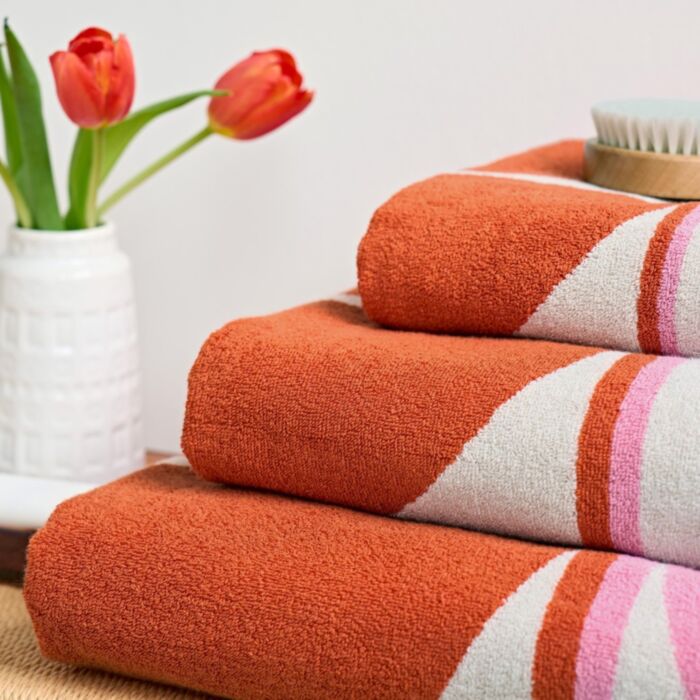 Ashley Wilde Orla Kiely Stem Bloom Duo Blush Towels