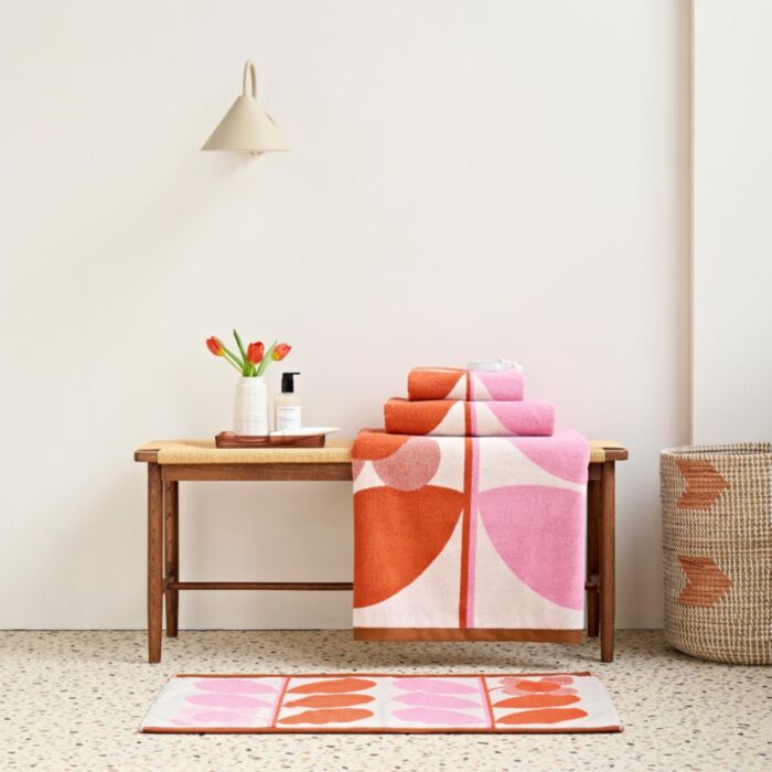 ashley wilde Orla Kiely Stem Bloom Duo Blush Towels