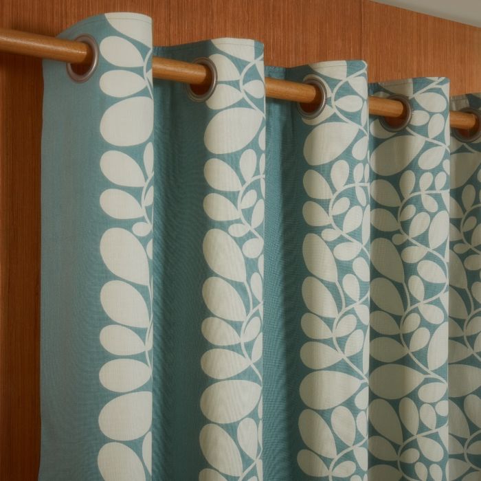 Ashley Wilde Orla Kiely Sycamore Stripe Duckegg Ready Made Curtains