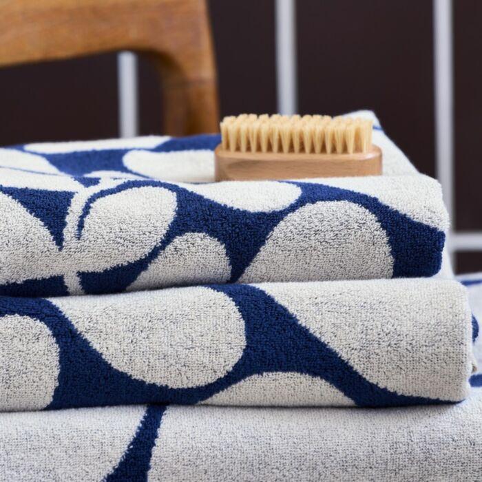 Ashley Wilde Orla Kiely Sycamore Stripe Dusk Towels