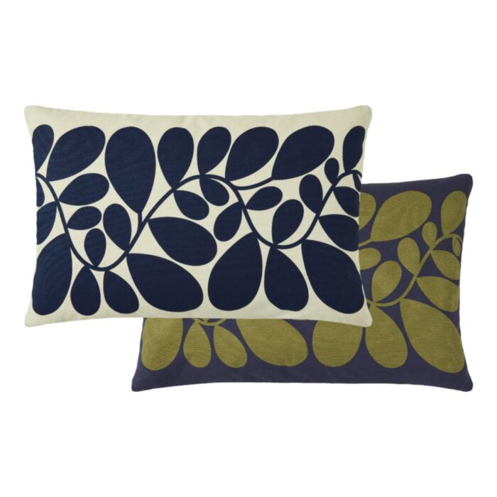 Ashley Wilde Orla Kiely Sycamore Stripe Space Blue/Olive 40x60cm Feather Cushion