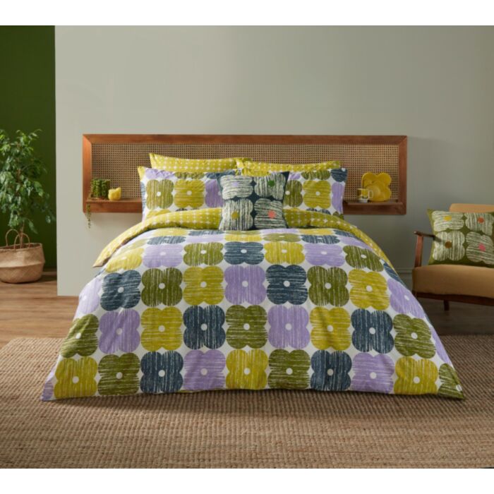 ashley wilde Orla Kiely Textured Flower Lilac/moss Bedding