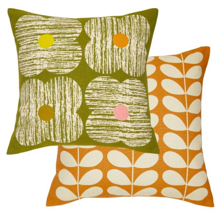 Ashley Wilde Orla Kiely Textured Flower Moss 45x45cm Microfibre Cushion