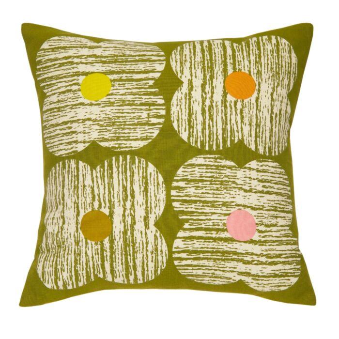 ashley wilde Orla Kiely Textured Flower Moss 45x45cm Microfibre Cushion