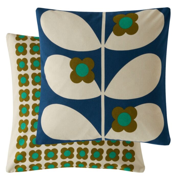 ashley wilde Orla Kiely Wild Rose Navy 45x45 Feather Cushion
