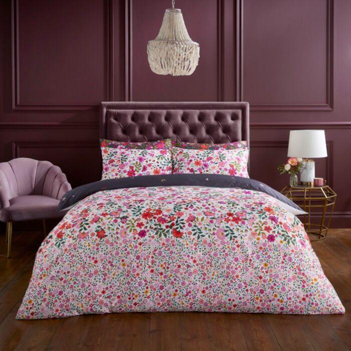 ashley wilde Sara Miller Ditsy Floral White/deep Mulberry Bedding