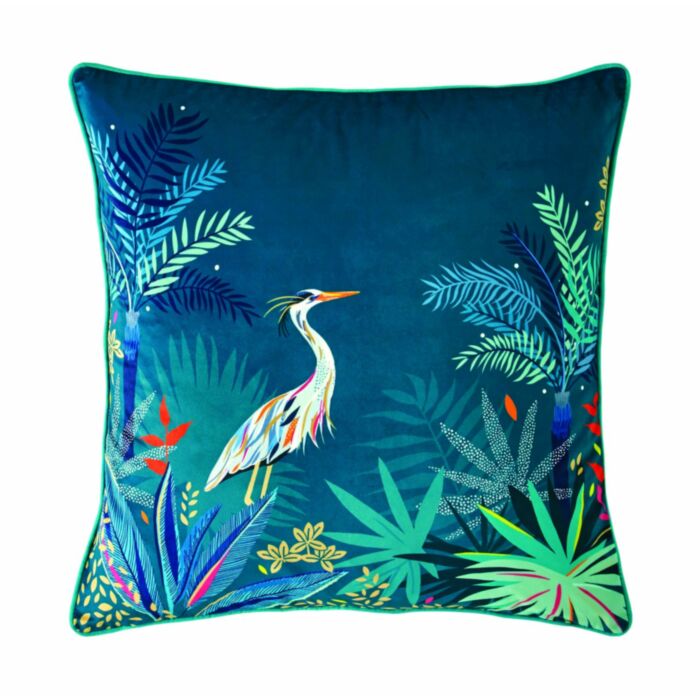 ashley wilde Sara Miller Heron Teal 50x50cm Feather Cushion