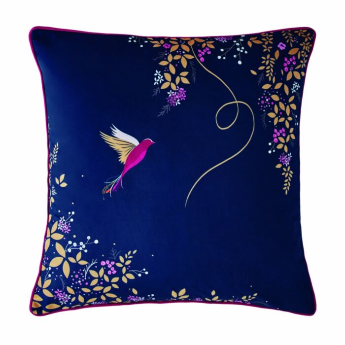 Ashley Wilde Sara Miller Hummingbird Navy 50x50cm Feather Cushion
