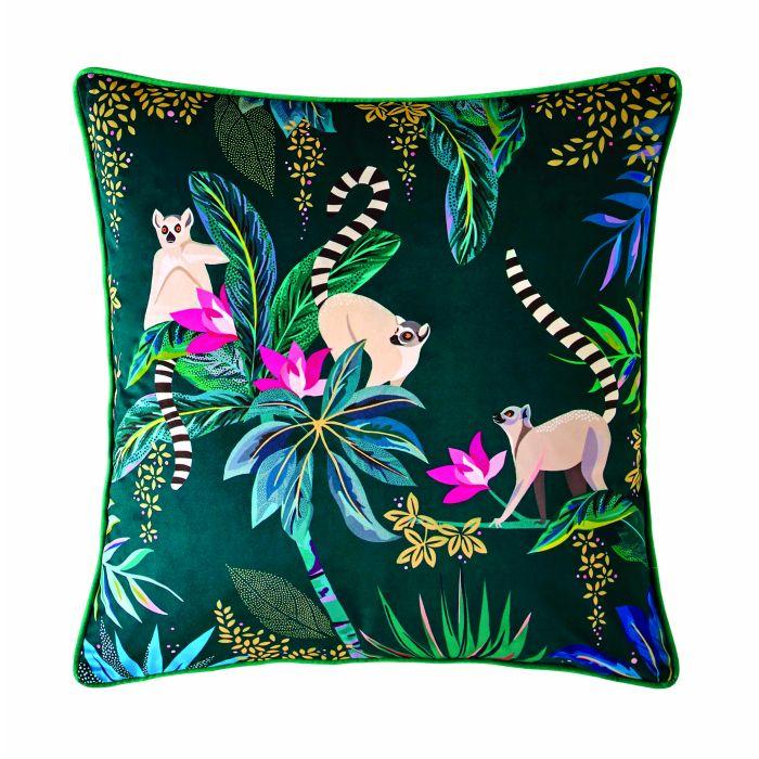 Ashley Wilde Sara Miller Lemur Dark Green 50x50cm Feather Cushion