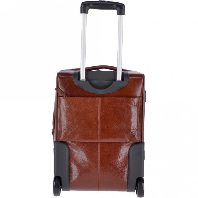 Ashwood Leather Airline Friendly Cabin Size Trolley In Vegetable Tanned Leather Chestnut : 79014
