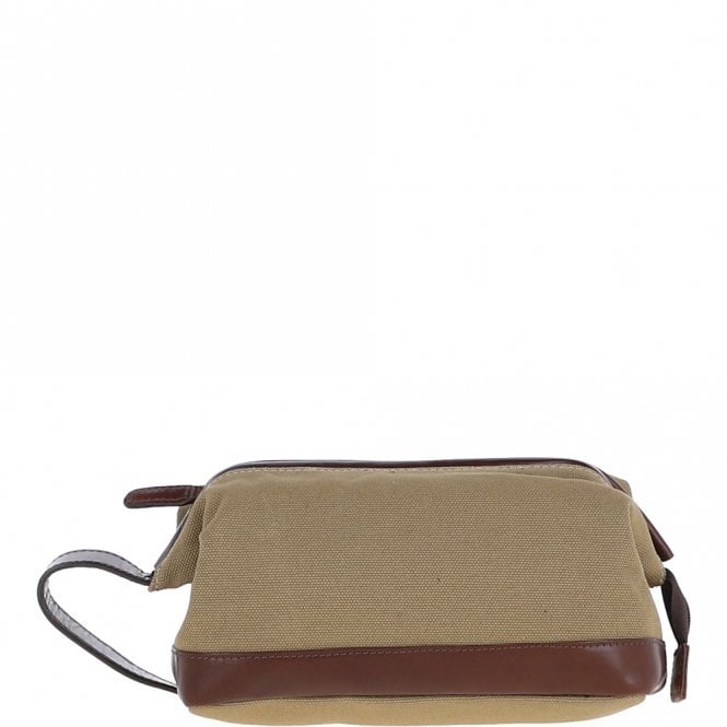 ashwood leather Ashwood Canvas Leather Wash Bag Brandy/beige: LOU