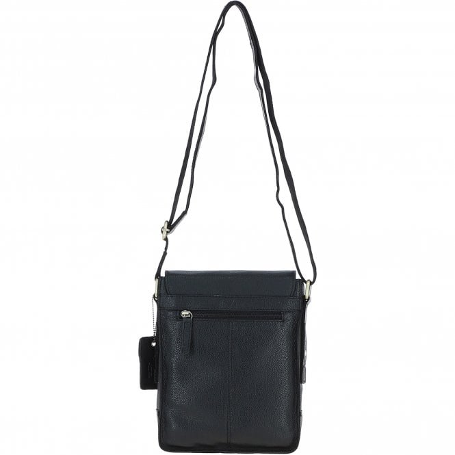 Ashwood Leather Ashwood Compact Leather Flap Over Bag Black: Q-42