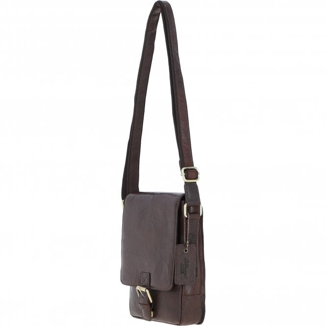 Ashwood Leather Ashwood Compact Leather Flap Over Bag Brandy: Q-42